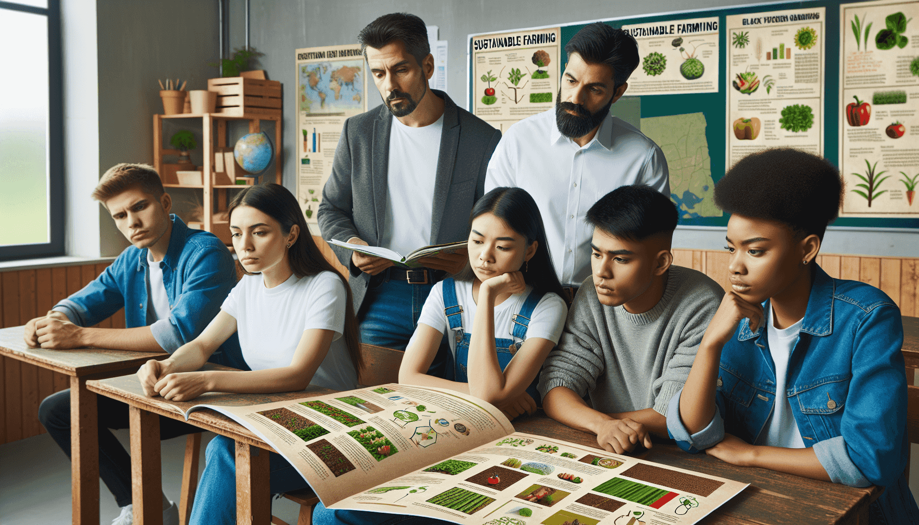 Estudiantes aprendiendo prácticas agrícolas sostenibles